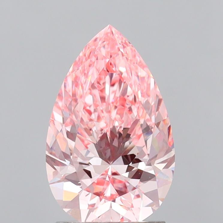 2.0 Carat Pear Lab Diamond with  Cut Diamond in 14KT  view 1
