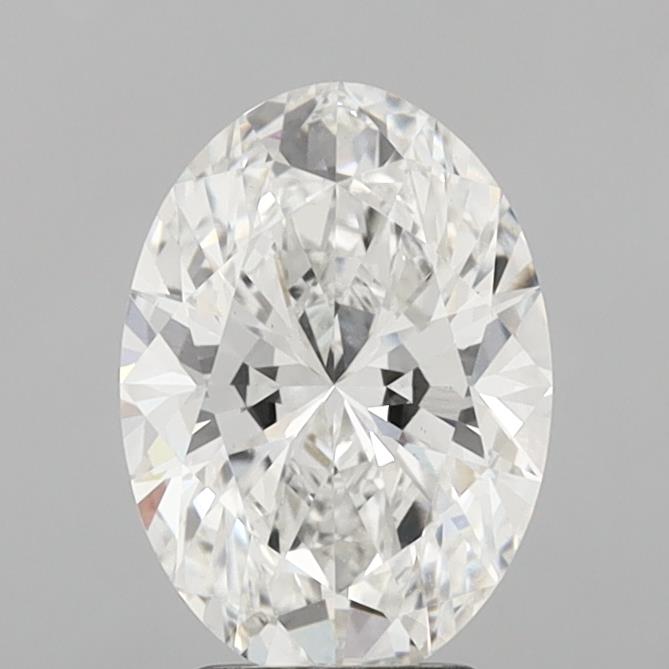3.04 Carat Oval Lab Diamond with  Cut Diamond in 14KT  view 1

