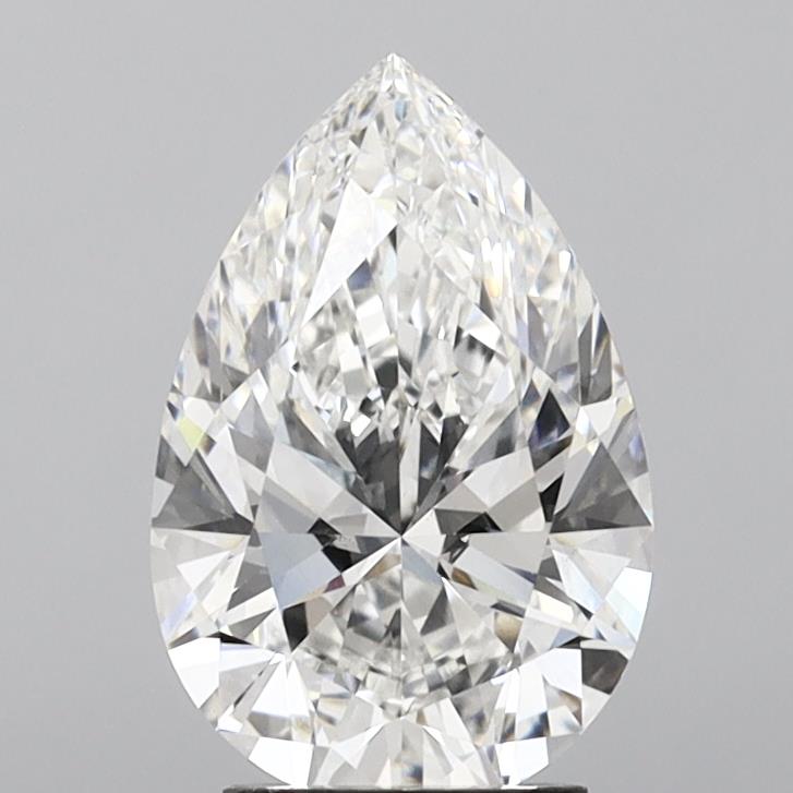 3.02 Carat Pear Lab Diamond with  Cut Diamond in 14KT  view 1
