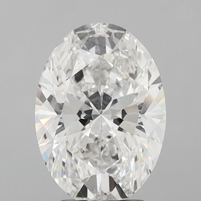 3.02 Carat Oval Lab Diamond with  Cut Diamond in 14KT  view 1
