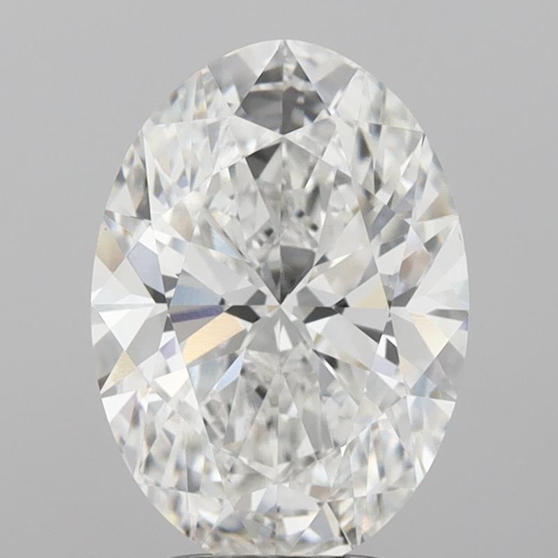 3.56 Carat Oval Lab Diamond with  Cut Diamond in 14KT  view 1
