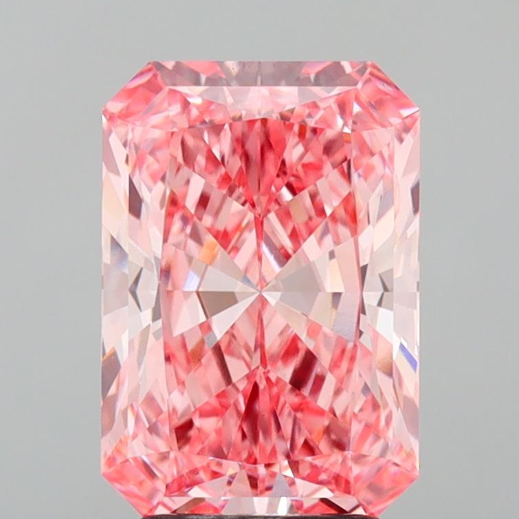 3.09 Carat Radiant Lab Diamond with  Cut Diamond in 14KT  view 1

