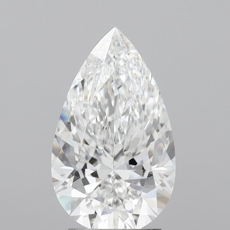 3.07 Carat Pear Lab Diamond with  Cut Diamond in 14KT  view 1
