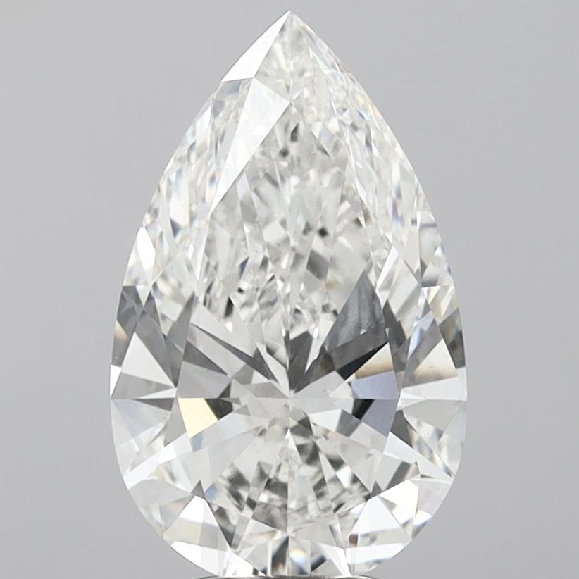 4.61 Carat Pear Lab Diamond with  Cut Diamond in 14KT  view 1
