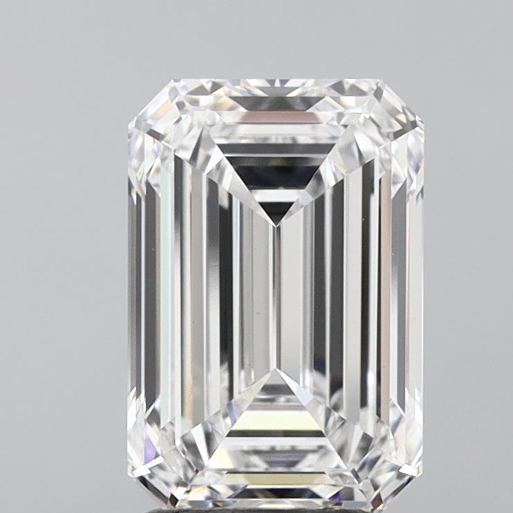 3.07 Carat Emerald Lab Diamond with  Cut Diamond in 14KT  view 1
