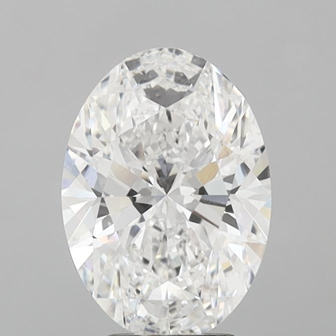 3.7 Carat Oval Lab Diamond with  Cut Diamond in 14KT  view 1
