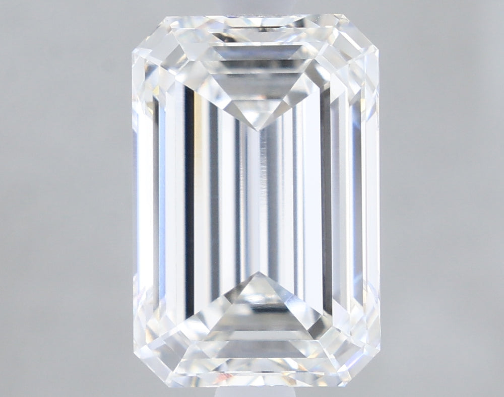 2.58 Carat Emerald Lab Diamond with  Cut Diamond in 14KT  view 1
