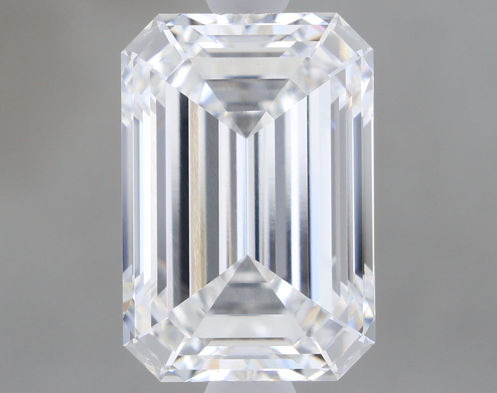 2.1 Carat Emerald Lab Diamond with  Cut Diamond in 14KT  view 1

