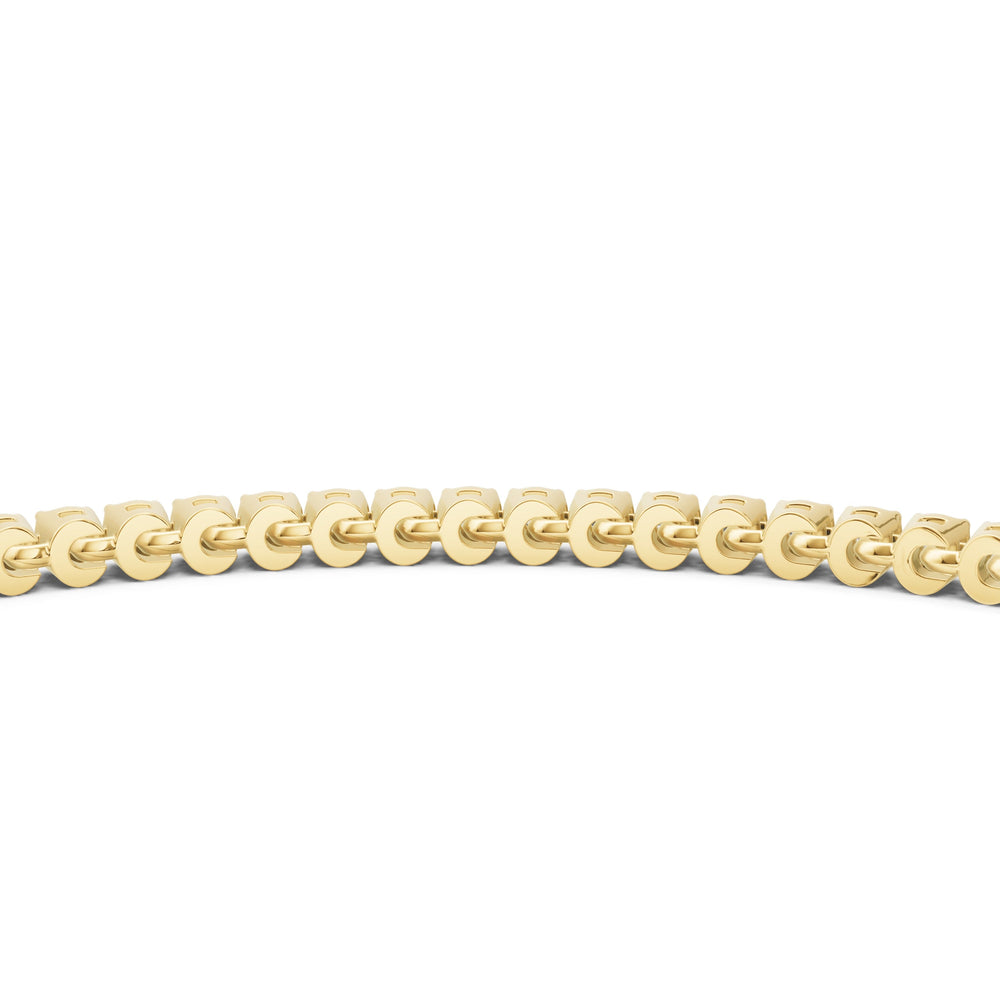 Petite Eternity Diamond Tennis Bracelet with 1 Cut Diamond in 14KT Yellow Gold view 6
