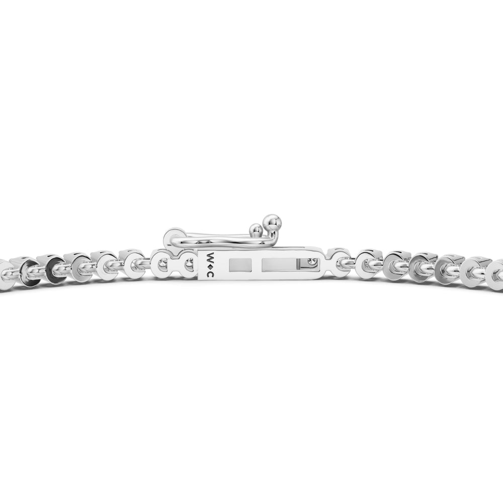 Petite Eternity Diamond Tennis Bracelet with 1 Cut Diamond in 14KT White Gold view 6
