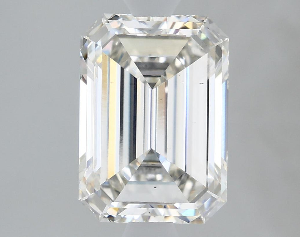 2.58 Carat Emerald Lab Diamond with  Cut Diamond in 14KT  view 1
