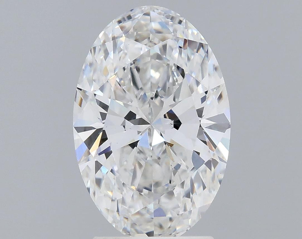 2.6 Carat Oval Lab Diamond with  Cut Diamond in 14KT  view 1

