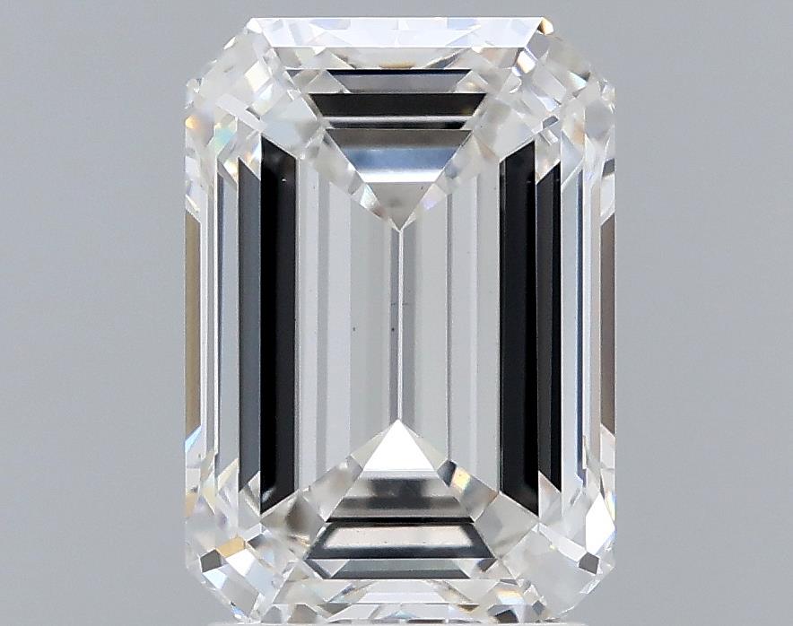 2.76 Carat Emerald Lab Diamond with  Cut Diamond in 14KT  view 1
