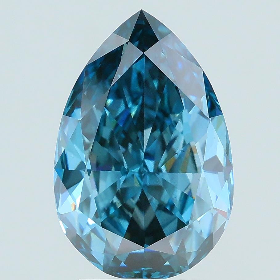 3.6 Carat Pear Lab Diamond with  Cut Diamond in 14KT  view 1
