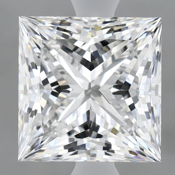 3.02 Carat Princess Lab Diamond with  Cut Diamond in 14KT  view 1
