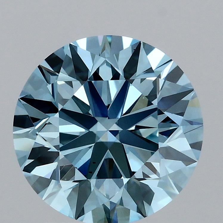 2.52 Carat Round Lab Diamond with  Cut Diamond in 14KT  view 1
