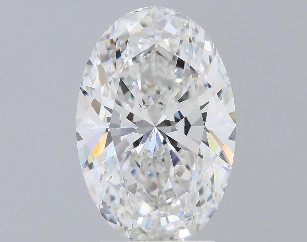 3.21 Carat Oval Lab Diamond with  Cut Diamond in 14KT  view 1
