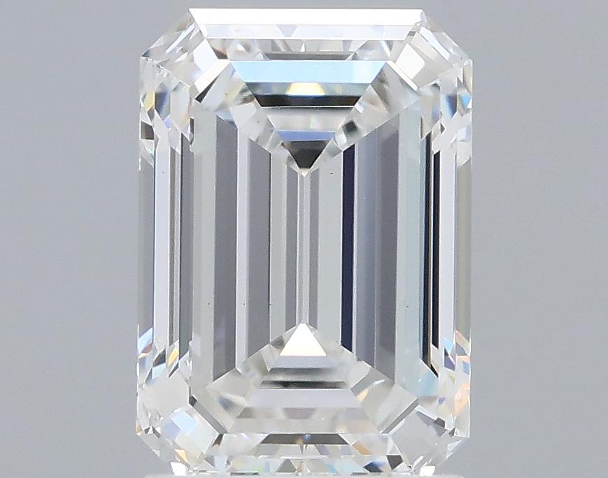 2.04 Carat Emerald Lab Diamond with  Cut Diamond in 14KT  view 1

