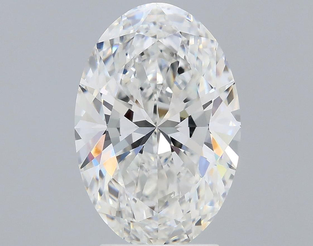 3.09 Carat Oval Lab Diamond with  Cut Diamond in 14KT  view 1
