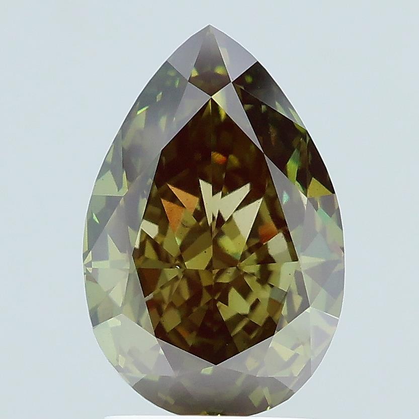 2.62 Carat Pear Lab Diamond with  Cut Diamond in 14KT  view 1
