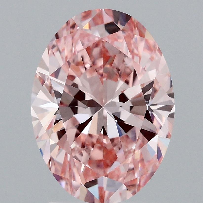 2.51 Carat Oval Lab Diamond with  Cut Diamond in 14KT  view 1

