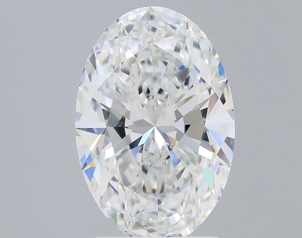 2.47 Carat Oval Lab Diamond with  Cut Diamond in 14KT  view 1
