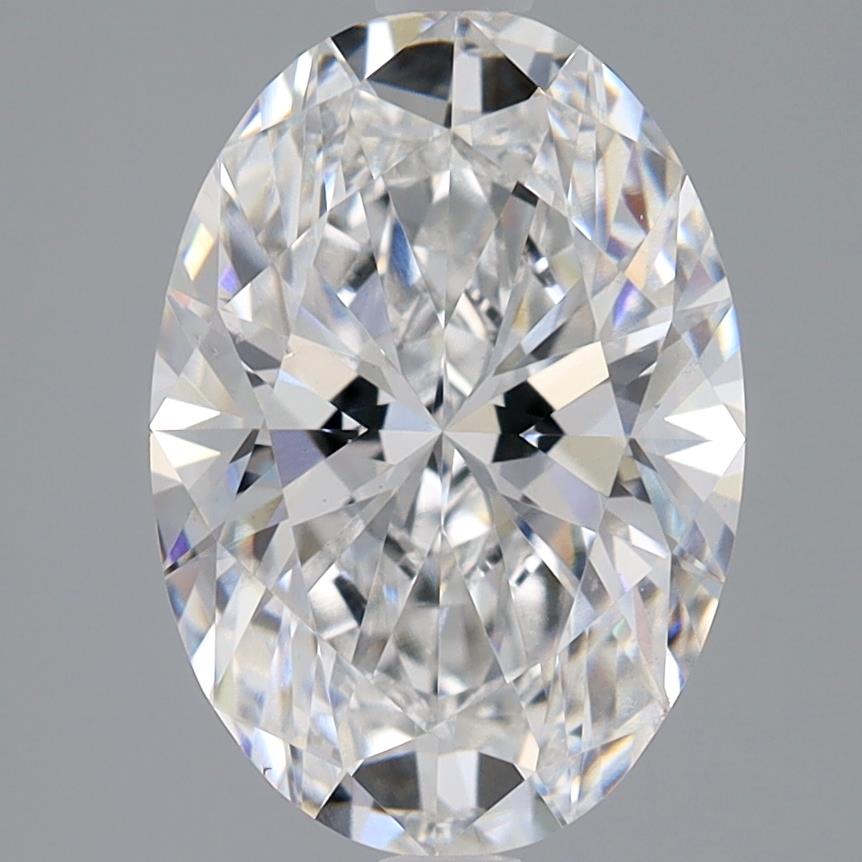 3.01 Carat Oval Lab Diamond with  Cut Diamond in 14KT  view 1
