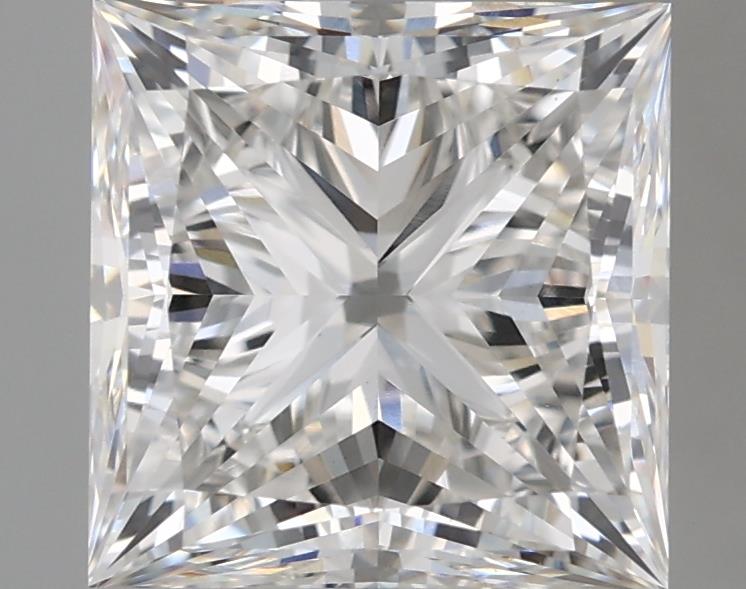 4.01 Carat Princess Lab Diamond with  Cut Diamond in 14KT  view 1
