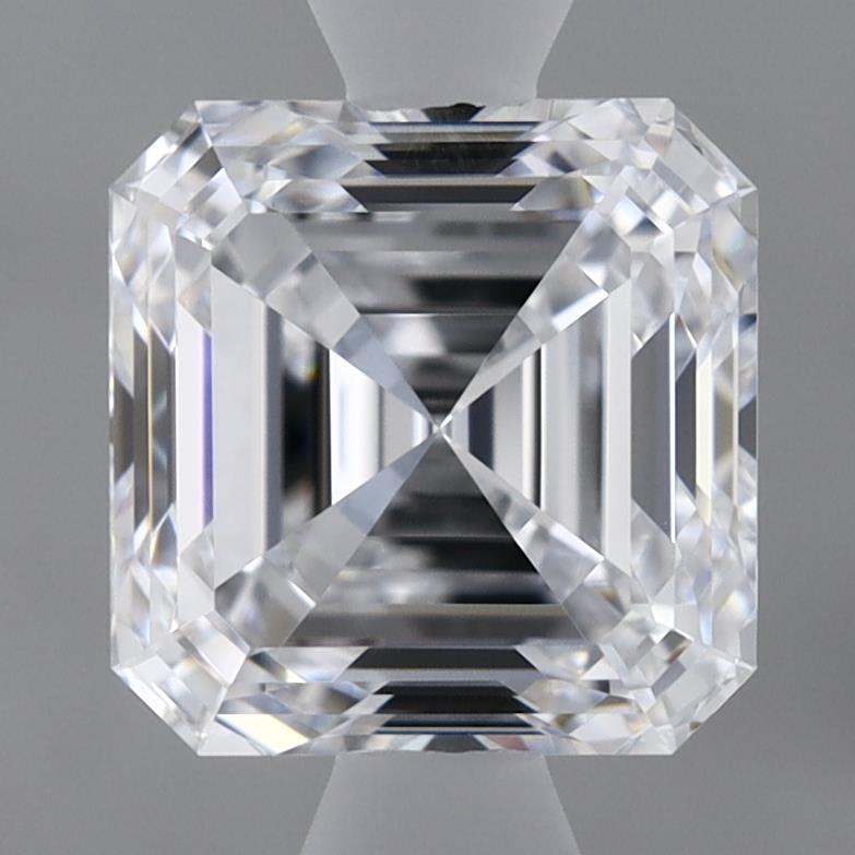 1.5 Carat Asscher Lab Diamond with  Cut Diamond in 14KT  view 1
