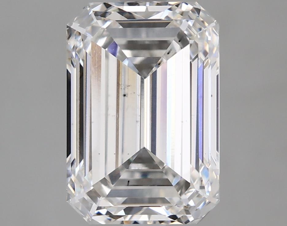 2.97 Carat Emerald Lab Diamond with  Cut Diamond in 14KT  view 1
