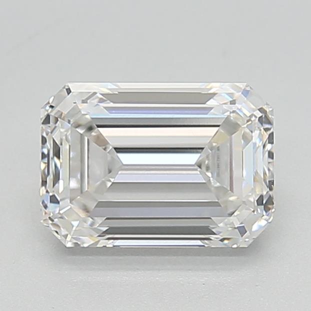 1.5 Carat Emerald Lab Diamond with  Cut Diamond in 14KT  view 1
