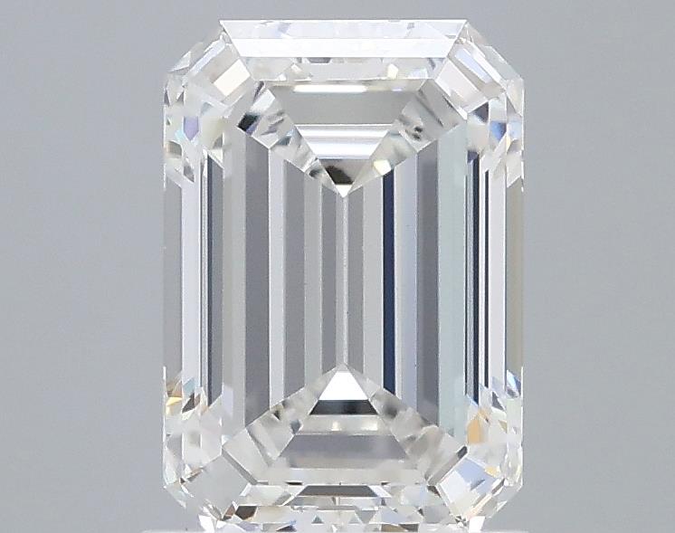 1.5 Carat Emerald Lab Diamond with  Cut Diamond in 14KT  view 1
