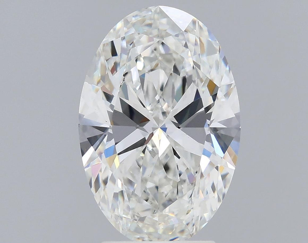 3.28 Carat Oval Lab Diamond with  Cut Diamond in 14KT  view 1
