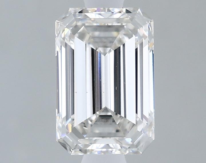 1.06 Carat Emerald Lab Diamond with  Cut Diamond in 14KT  view 1
