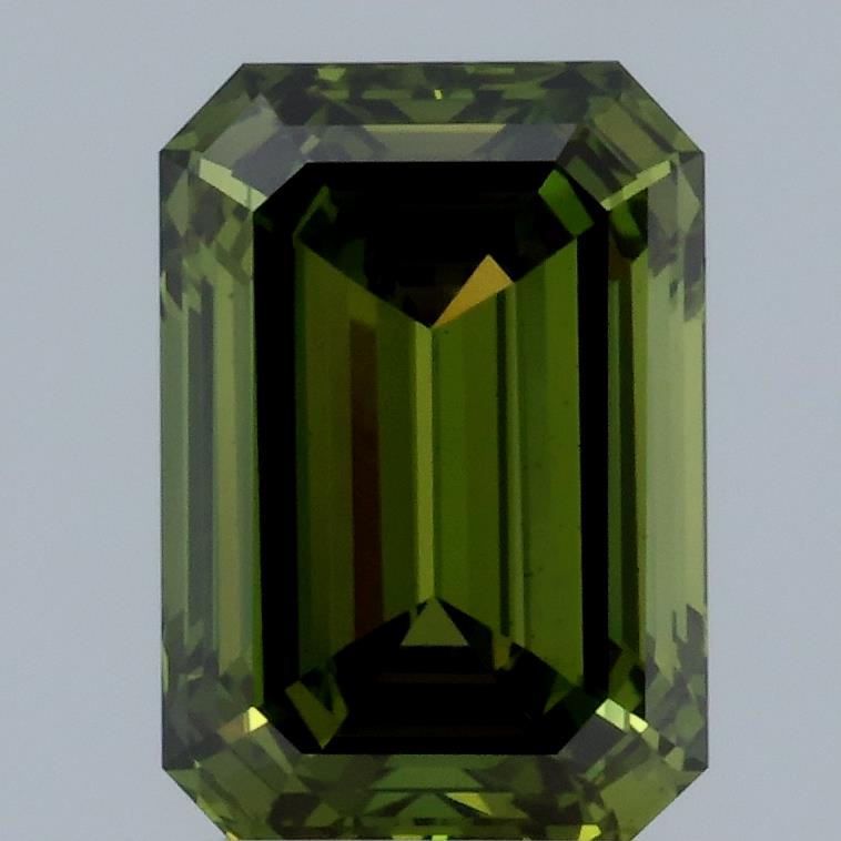 1.51 Carat Emerald Lab Diamond with  Cut Diamond in 14KT  view 1
