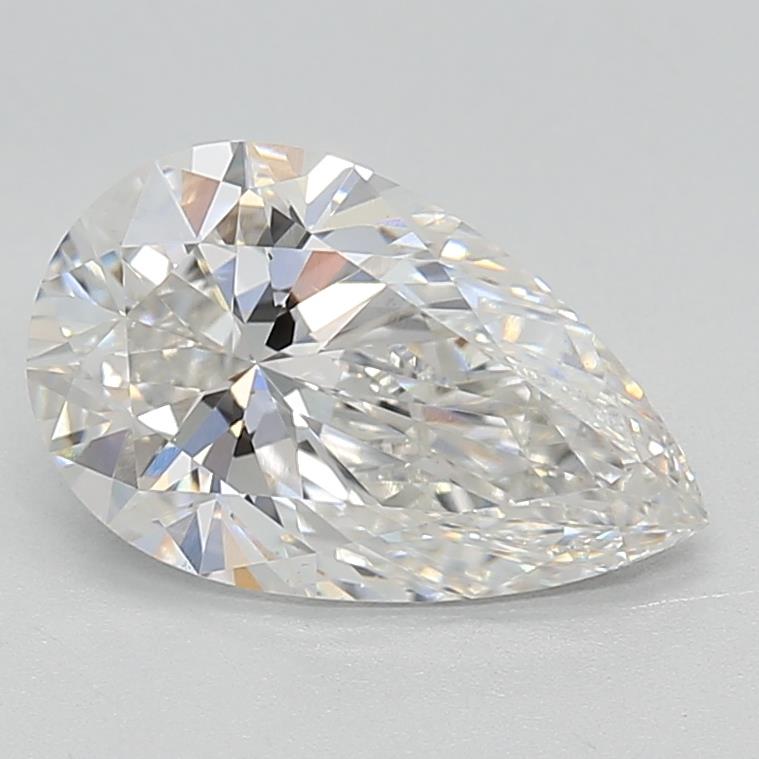 2.03 Carat Pear Lab Diamond with  Cut Diamond in 14KT  view 1
