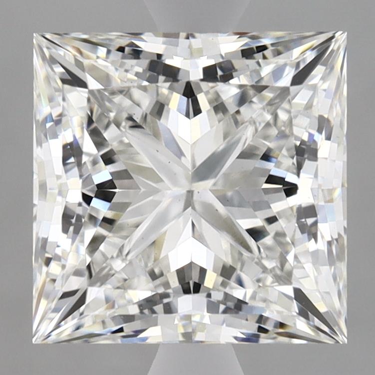 3.51 Carat Princess Lab Diamond with  Cut Diamond in 14KT  view 1
