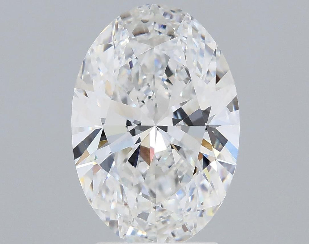 3.05 Carat Oval Lab Diamond with  Cut Diamond in 14KT  view 1

