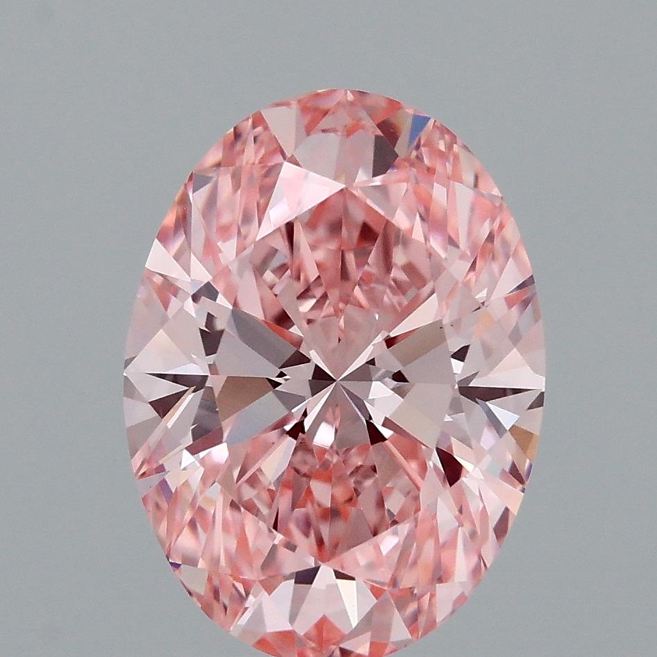 3.09 Carat Oval Lab Diamond with  Cut Diamond in 14KT  view 1
