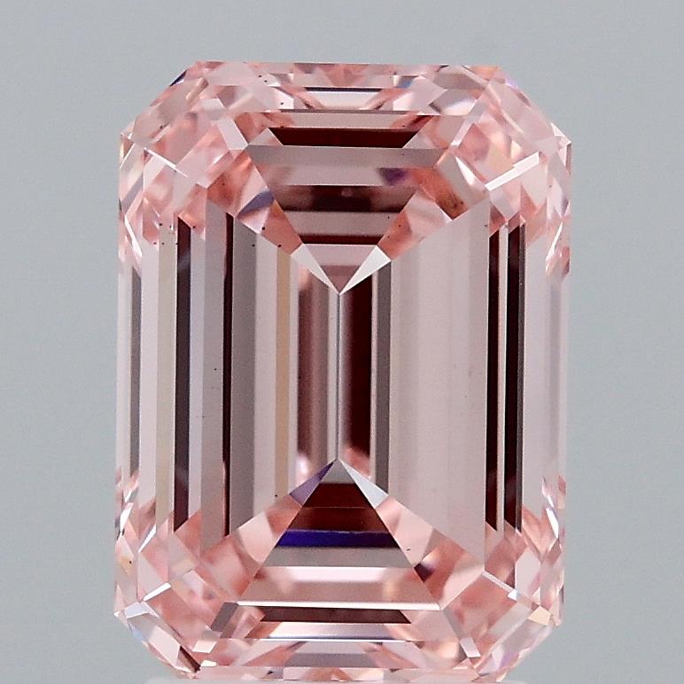 2.9 Carat Emerald Lab Diamond with  Cut Diamond in 14KT  view 1
