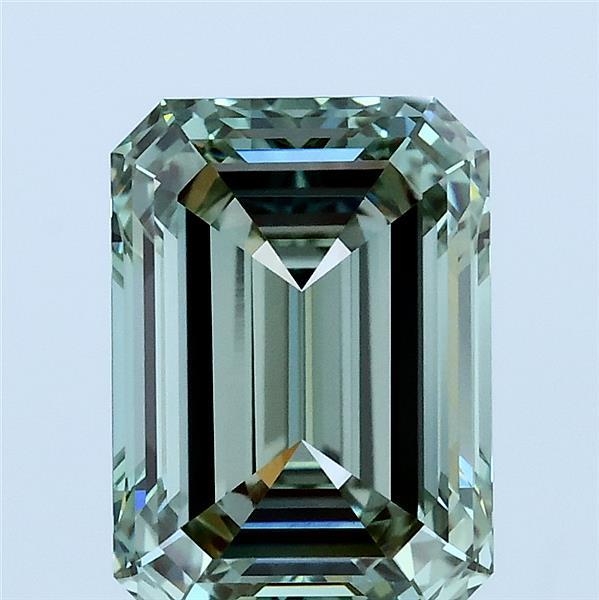 3.08 Carat Emerald Lab Diamond with  Cut Diamond in 14KT  view 1
