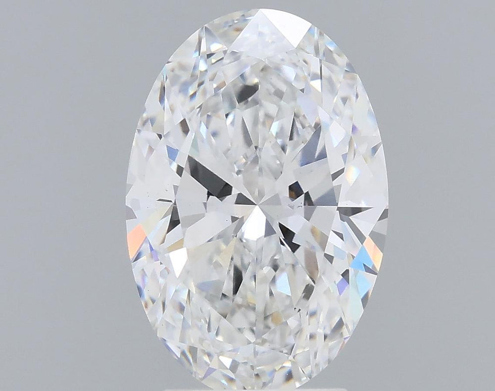 3.2 Carat Oval Lab Diamond with  Cut Diamond in 14KT  view 1
