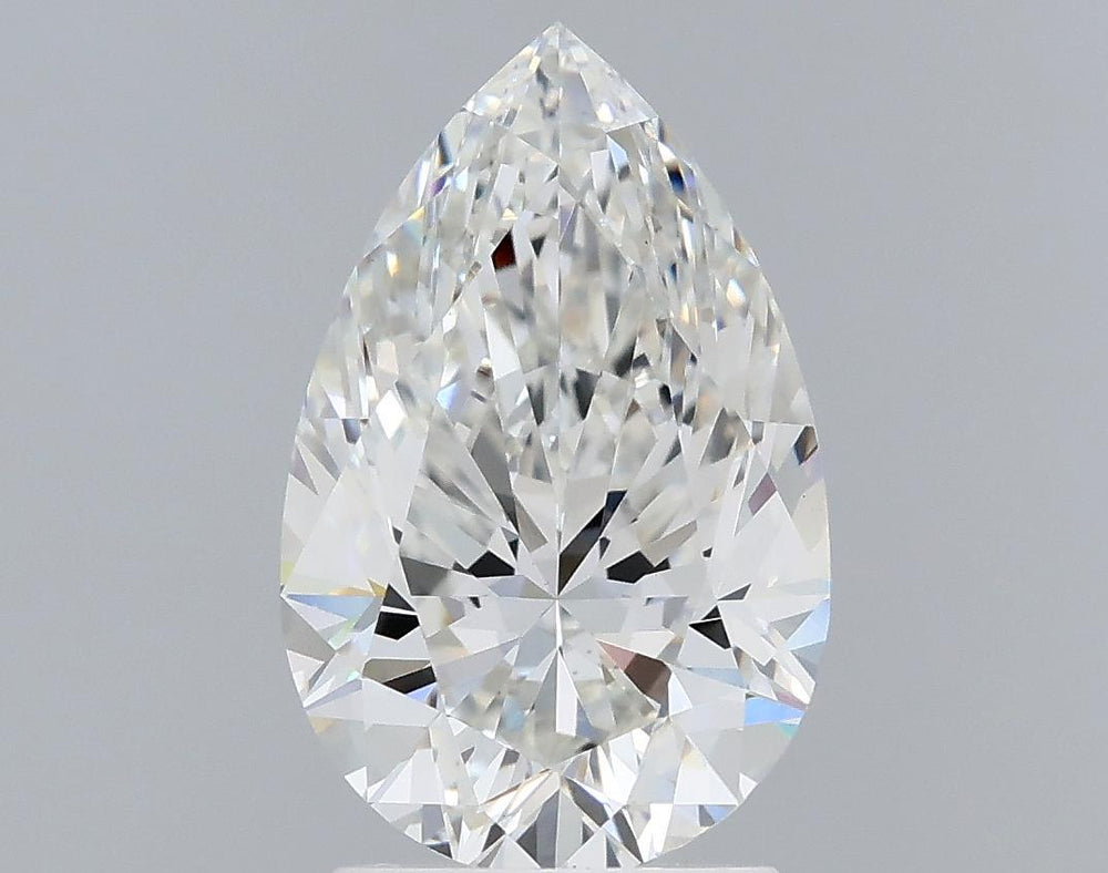 2.41 Carat Pear Lab Diamond with  Cut Diamond in 14KT  view 1

