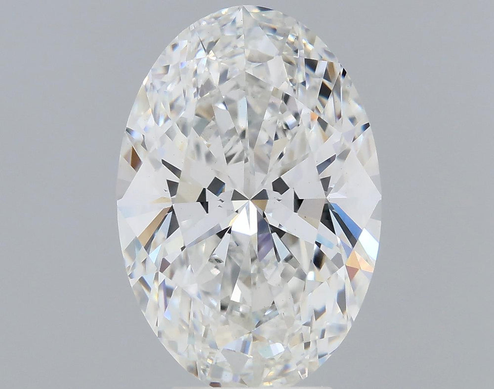 5.06 Carat Oval Lab Diamond with  Cut Diamond in 14KT  view 1
