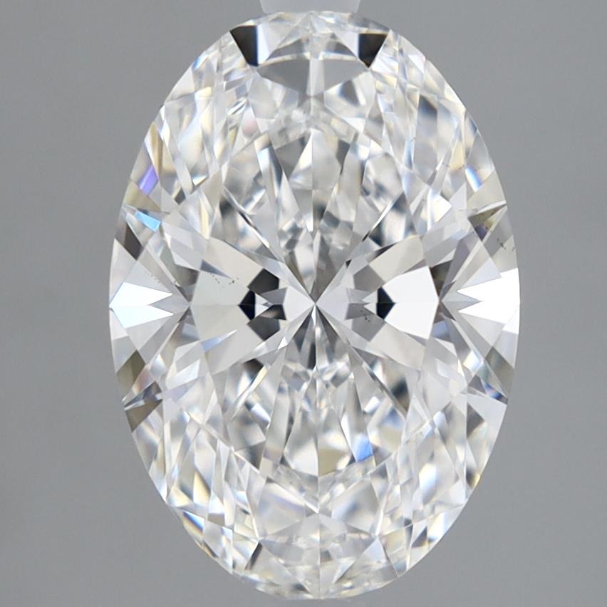 3.01 Carat Oval Lab Diamond with  Cut Diamond in 14KT  view 1
