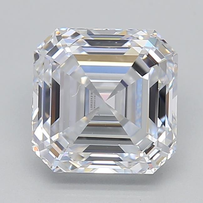 1.56 Carat Asscher Lab Diamond with  Cut Diamond in 14KT  view 1
