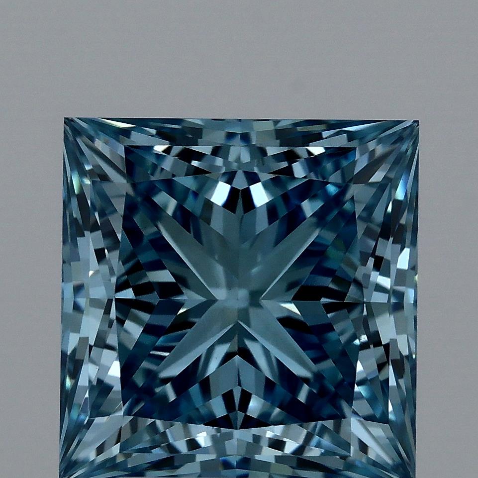 3.07 Carat Princess Lab Diamond with  Cut Diamond in 14KT  view 1
