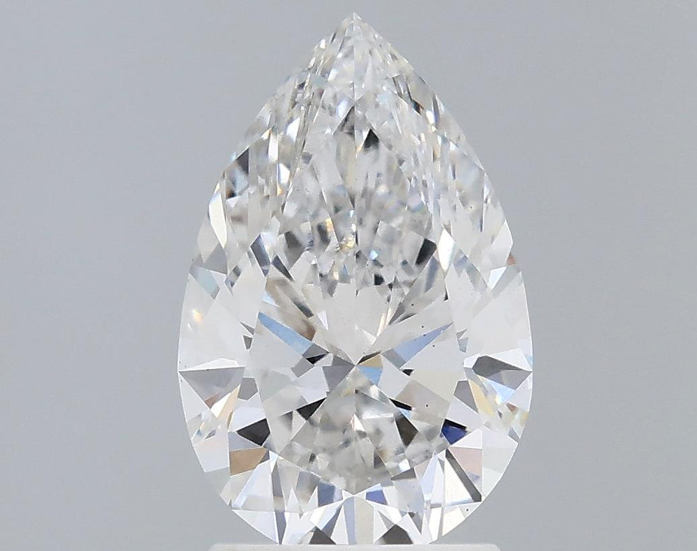2.21 Carat Pear Lab Diamond with  Cut Diamond in 14KT  view 1

