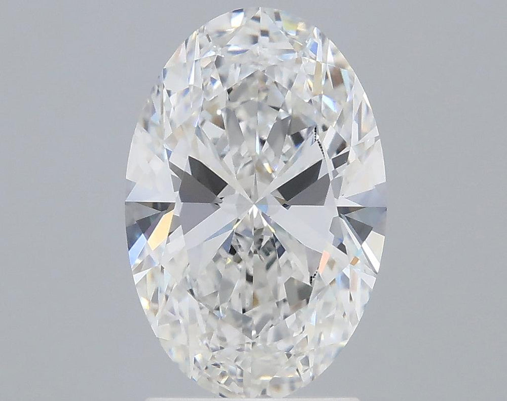 2.2 Carat Oval Lab Diamond with  Cut Diamond in 14KT  view 1
