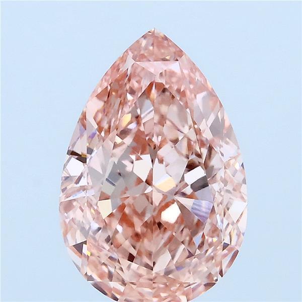 3.57 Carat Pear Lab Diamond with  Cut Diamond in 14KT  view 1
